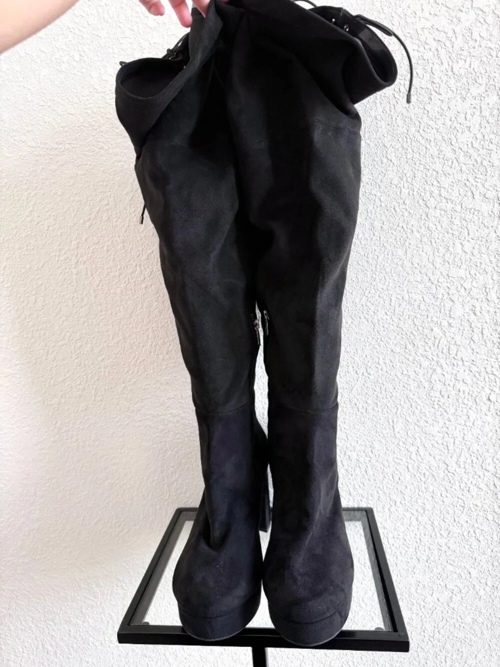 Torrid Black Faux Suede Over the Knee Heel Boot - Size 11WW